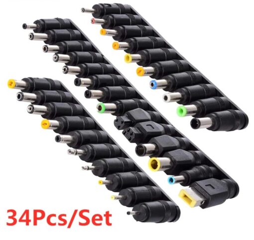 34PCS/8PCS Universal 5.5mmx2.1mm DC AC Power Adapter Tips Connector Kits for Lenovo Thinkpad Laptop Power Supply Plug Jack Sets