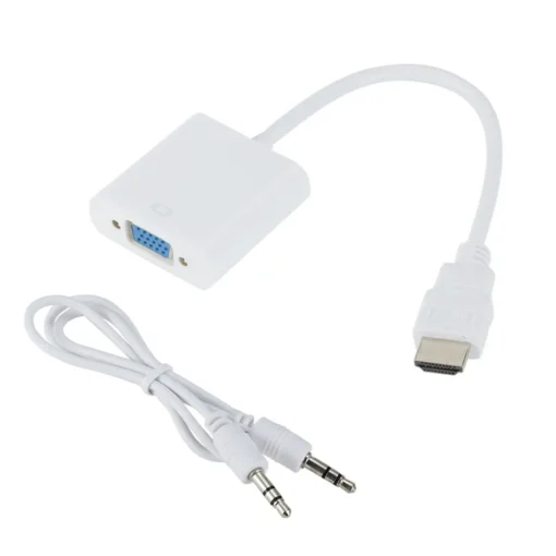 HDMI to VGA Converter with Aux Audio Cable HDMI Male to VGA Female Adapter